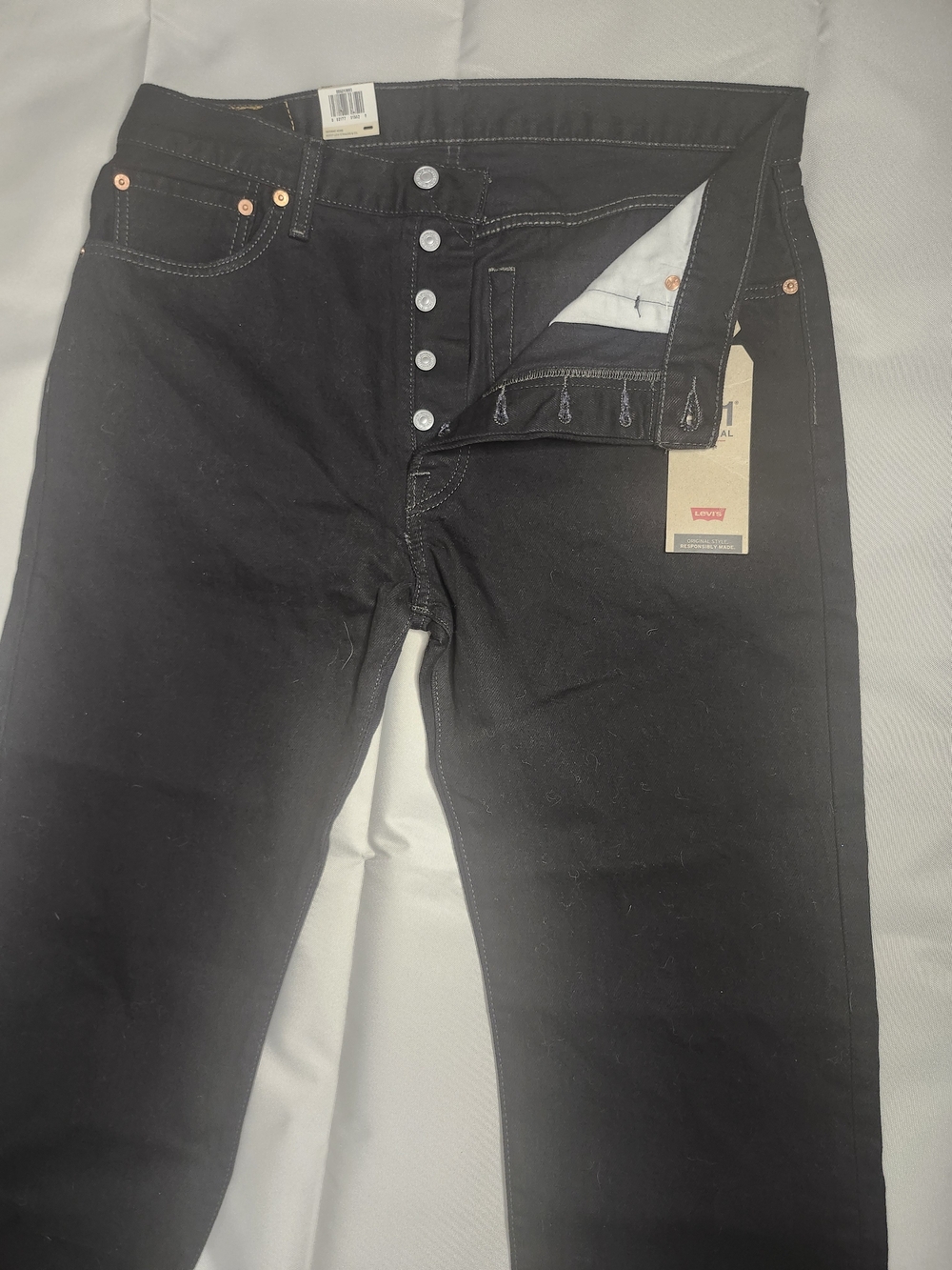 Levi's Men's 501 Straight Black Button-Fly Jeans